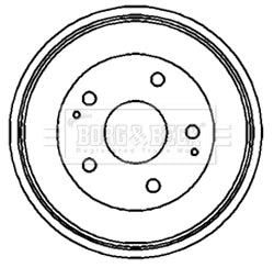 Borg & Beck - BRAKE DRUM - BBR7147 - Fits: Daihatsu Terios 1.3i 97-06