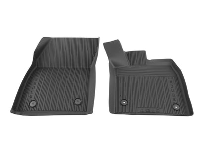 Genuine Rubber Floor Mats in tray style with raised edges, front, black - 2531200