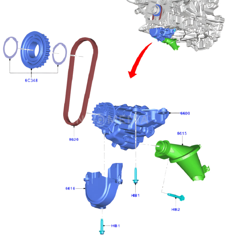 Genuine Ford Transit/Tourneo Custom 2L ECOBLUE - OIL PUMP ASSY - 2290087