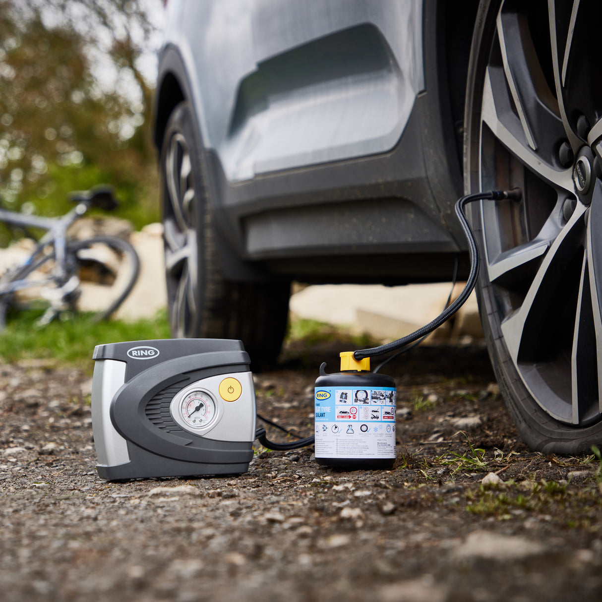 Ring Automotive - Car Puncture Repair Kit Includes Sealant RTS4502 and 12V (Volts) RAC610 Inflator