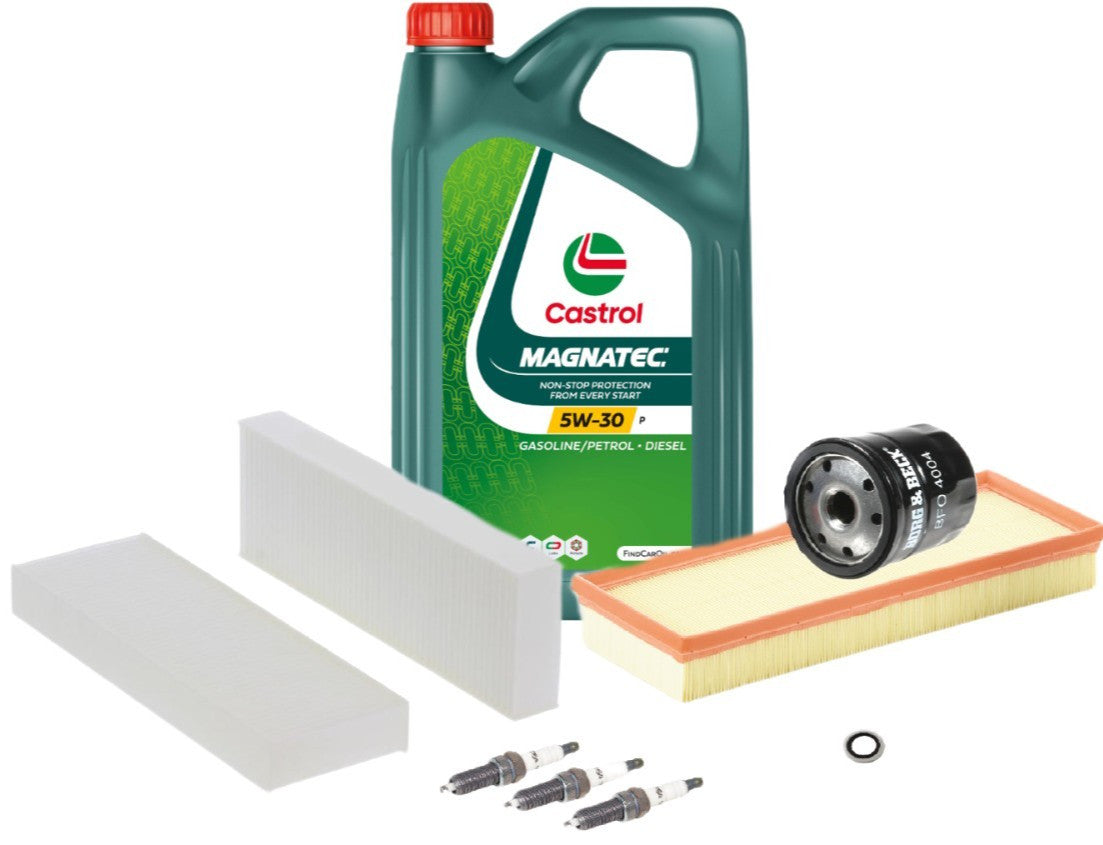 Peugeot 208 1.2 PureTech 100 Full Service Kit inc Genuine Castrol 5L Oil 2019-