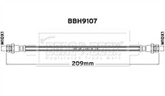 Borg & Beck - BRAKE HOSE - BBH9107 - Fits: VW Caddy SBA,SBB 2021-