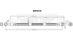 Borg & Beck - BRAKE HOSE - BBH9115 - Fits: Celerio 2014- LF 1.0 Petrol