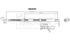 Borg & Beck - BRAKE HOSE - BBH9109 - Fits: Corsa V 2019-