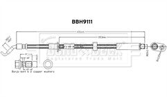 Borg & Beck - BRAKE HOSE - BBH9111 - Fits: Corsa V 2019-