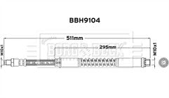 Borg & Beck - BRAKE HOSE - BBH9104 - Fits: MG 6 2010- 1.8