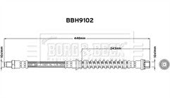 Borg & Beck - BRAKE HOSE - BBH9102 - Fits: MG 3 2011- 1.3/1.5