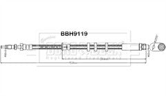 Borg & Beck - BRAKE HOSE - BBH9119 - Fits: C40 - 539 2022-, XC40 - 536 2018-