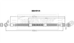 Borg & Beck - BRAKE HOSE - BBH9114 - Fits: Celerio 2014- LF 1.0 Petrol