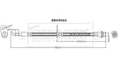 Borg & Beck - BRAKE HOSE - BBH9060 - Fits: Yaris,Yaris Cross 2020-