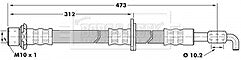 Borg & Beck - BRAKE HOSE - BBH7221 - Fits: Toyota Paseo,Starlet