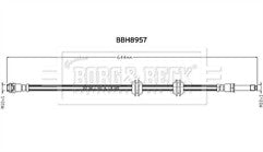 Borg & Beck - BRAKE HOSE - BBH8957 - Fits: V-Class, Vito (2014-) W447