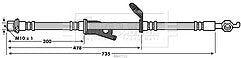 Borg & Beck - BRAKE HOSE - BBH7722 - Fits: Toyota Prius,Lexus CT200h
