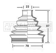 First Line - CV JOINT BOOT KIT - FCB2285 - Fits: Fiat - Outer