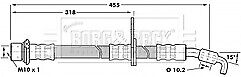Borg & Beck - BRAKE HOSE - BBH7240 - Fits: Toyota Corolla 92-02