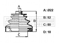 First Line - CV JOINT BOOT KIT - FCB6322 - Fits: Nissan Terrano II