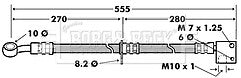 Borg & Beck - BRAKE HOSE - BBH7444 - Fits: Honda Jazz (GD) 02-08