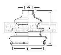 First Line - CV JOINT BOOT KIT - FCB2529 - Fits: Opel, Vauxhall - Inner