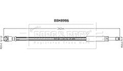 Borg & Beck - BRAKE HOSE - BBH8986 - Fits: SLC (2016-) R172/ SLK (2011-) R172