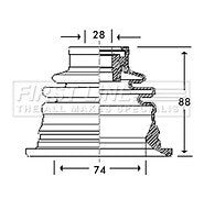 First Line - CV JOINT BOOT KIT - FCB2780 - Fits: Renault - Inner