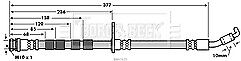 Borg & Beck - BRAKE HOSE - BBH7635 - Fits: Mazda 2 DE 1.3,1.4,1.5,1.6
