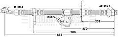 Borg & Beck - BRAKE HOSE - BBH6198 - Fits: Honda Civic,Civic Shuttle,CRX