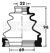 First Line - CV JOINT BOOT KIT - FCB2872 - Fits: Toyota Corolla Verso,MR2,Prius