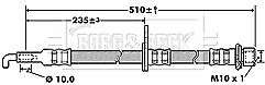 Borg & Beck - BRAKE HOSE - BBH7418 - Fits: PSA 107,C1,Toyota Aygo