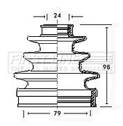 First Line - CV JOINT BOOT KIT - FCB2299 - Fits: Toyota - Outer