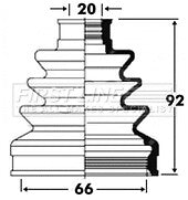 First Line - CV JOINT BOOT KIT - FCB2819 - Fits: Honda Civic 1.6i 2001-on, Jazz
