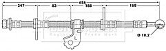Borg & Beck - BRAKE HOSE - BBH6697 - Fits: Hon Civic,Rov 45,400,MG ZS