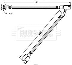 Borg & Beck - BRAKE HOSE - BBH7919 - Fits: Infinity EX,G,Nissan 370Z