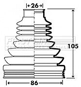 First Line - CV JOINT BOOT KIT - FCB2912 - Fits: Vauxhall Astra MkV
