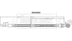 Borg & Beck - BRAKE HOSE - BBH8989 - Fits: ES (2018-) Z10/Camry (2017-) V7