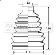 First Line - CV JOINT BOOT KIT - FCB2324 - Fits: Citroen, Fiat, Peugeot - Outer