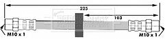 Borg & Beck - BRAKE HOSE - BBH6025 - Fits: Audi 80,90,100,A4,A6,Coupe