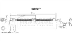 Borg & Beck - BRAKE HOSE - BBH9077 - Fits: Civic X Saloon,Hatchback 2017-