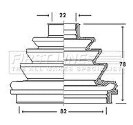 First Line - CV JOINT BOOT KIT - FCB2110 - Fits: Opel, Vauxhall - Outer