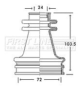 First Line - CV JOINT BOOT KIT - FCB2638 - Fits: Renault - Inner