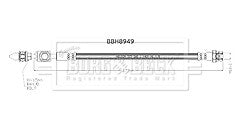 Borg & Beck - BRAKE HOSE - BBH8949 - Fits: Leon,Octavia 2012- various