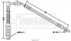 Borg & Beck - BRAKE HOSE - BBH6537 - Fits: Rover Metro,100,MB MBTF,MGF