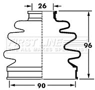 First Line - CV JOINT BOOT KIT - FCB2398 - Fits: Kia Sedona CRDi