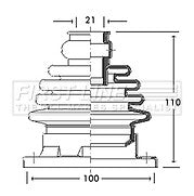 First Line - CV JOINT BOOT KIT - FCB2754 - Fits: Audi Volkswagen - Inner