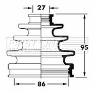 First Line - CV JOINT BOOT KIT - FCB6061 - Fits: Toyota Hi Lux, 4 Runner