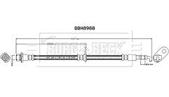 Borg & Beck - BRAKE HOSE - BBH8988 - Fits: Corolla (2018-) E21 various