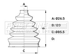 First Line - CV JOINT BOOT KIT - FCB6339 - Fits: Nissan Qashqai II