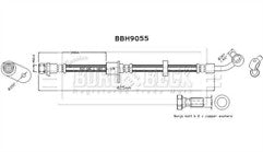 Borg & Beck - BRAKE HOSE - BBH9055 - Fits: Discovery Sport 2014- L551