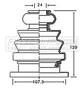 First Line - CV JOINT BOOT KIT - FCB2682 - Fits: Audi - Inner
