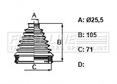 First Line - CV JOINT BOOT KIT - FCB6318 - Fits: Toyota Urban Cruiser