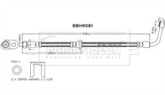 Borg & Beck - BRAKE HOSE - BBH9081 - Fits: CRV V 2016-